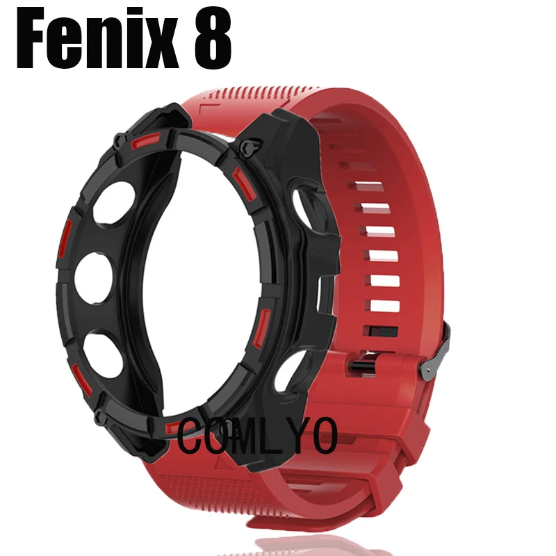 2in1 For Garmin Fenix 8 51mm 47mm Case Strap Easyfit Protective Bumper Smart Watch Cover Silicone Soft Sports Belt