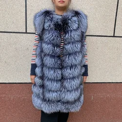Natural fur vest warm real fox fur vest Autumn and Winter red fox fox fur vest high quality natural silver fox fur vest
