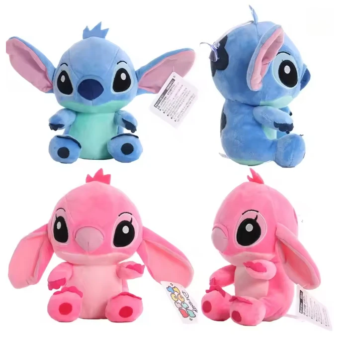 Disney Lilo & Stitch 20CM Plush Doll Blue Pink Stitch Stuffed Toys Anime Cartoon Characters Christmas Gift for Kids