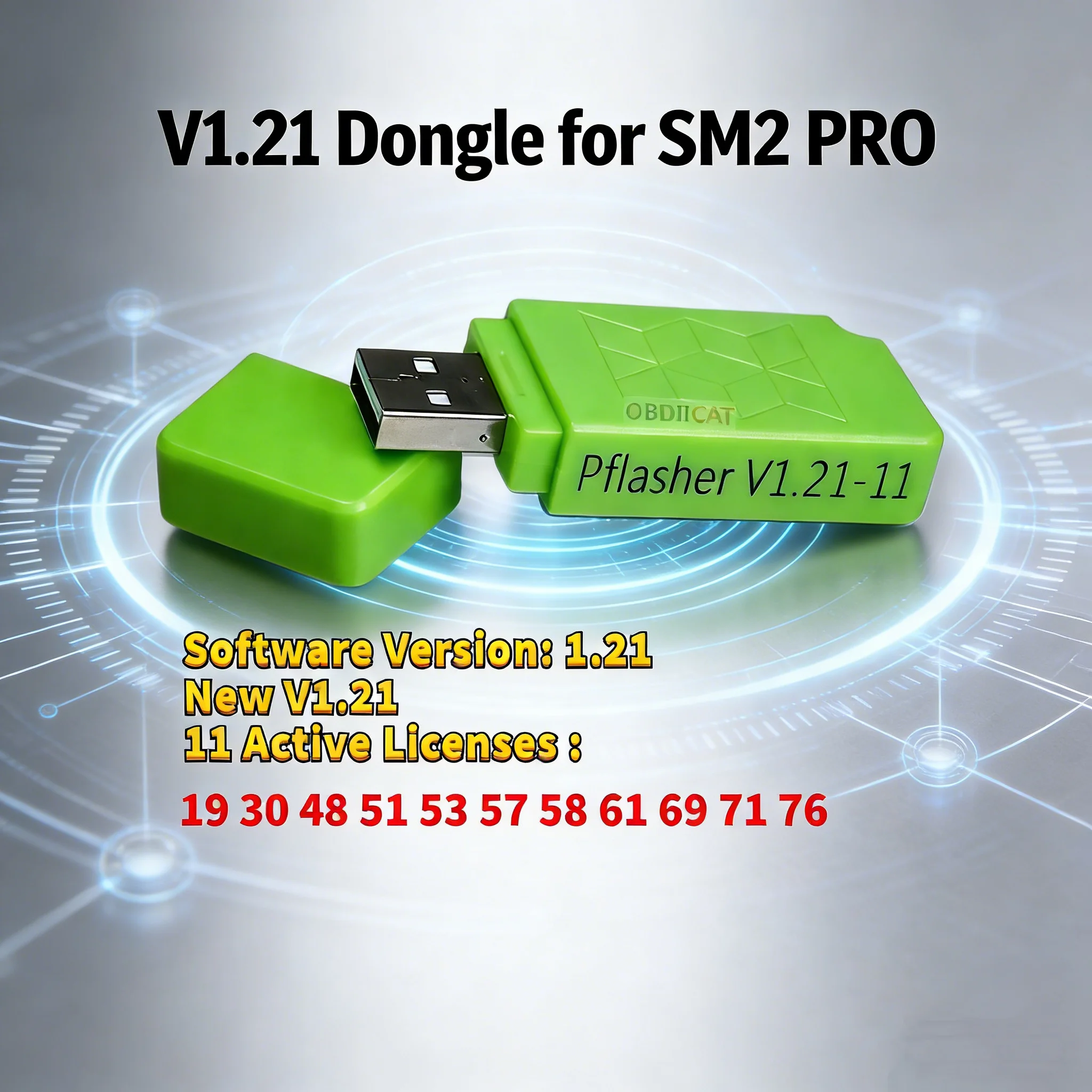 PCMflasher FLASH V1.20 V1.21 for SM2 Pro J2534 Bench ECU Chip Programmer Tool PFLASHER 1.21/1.20 69 PCM Moudels (Dongle Only)