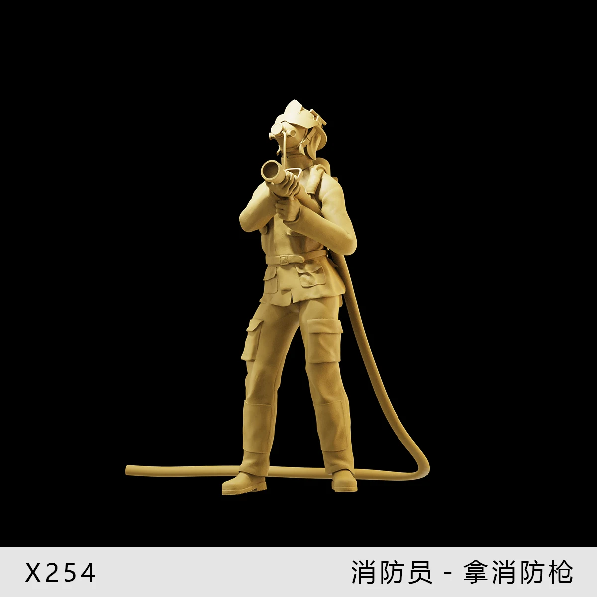 3D Print 1/64 1/43 1/35 Firemen High Pressure Water Gun Fire Extinguishing Figure Miniatures Model Creative Scene Prop Display