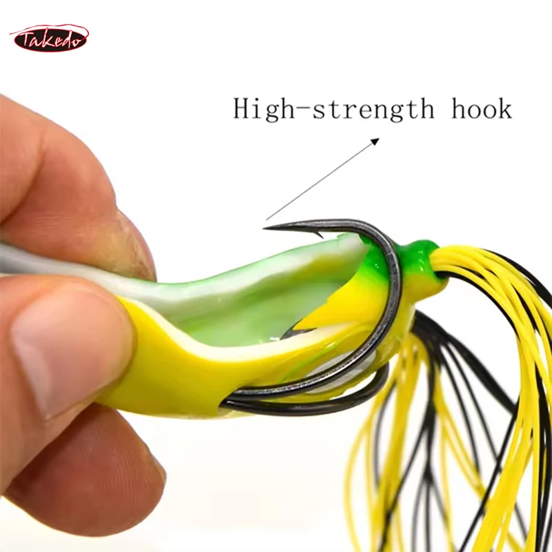 TAKEDO 65MM 18G Frog Fishing Lure Topwater Jump Frog Long Cast Soft Artificial Bait For Pike Snakehead Bass