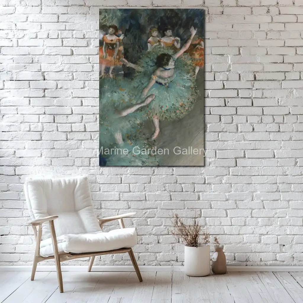Hand Painted Edgar Degas Ballet Dancers Oil Painting on Canvas Modern Figurative Ballerina Wall Art for Studio Office Home Decor