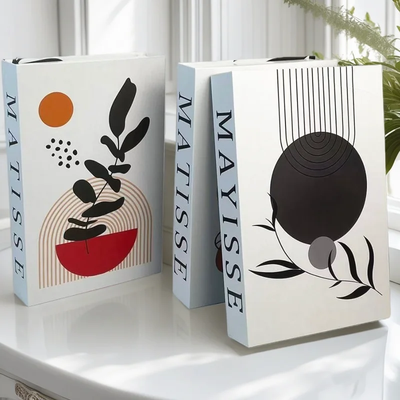 ماتيس كتب وهمية فاخرة الكتب الزخرفية صندوق مجردة طاولة القهوة غرفة نوم رف الكتب ديكور المنزل الداخلي باوهاوس بيكاسو بوهو #1