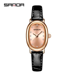 SANDA Ladies Elegant Oval Dial Waterproof Quartz Wrist watch Fashion Sports Waterproof Women's Watch Business Clock Reloj Mujer