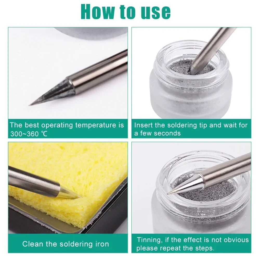 Imagem -06 - Ponta de Ferro de Solda Elétrica Preto Oxidação Limpa Paster Ressurreição Agente Refresher Solda Creme Non-stick Tin Repair Tool