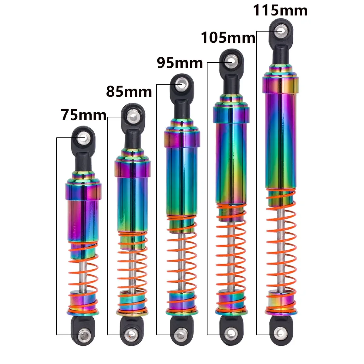 75Mm-115Mm Aluminium Grote Boring Schokken Oliedemper Met Offset Schokkap Voor 1/10 Rc Crawler Trx4 Scx10 Capra Lcg Cheater Rigs