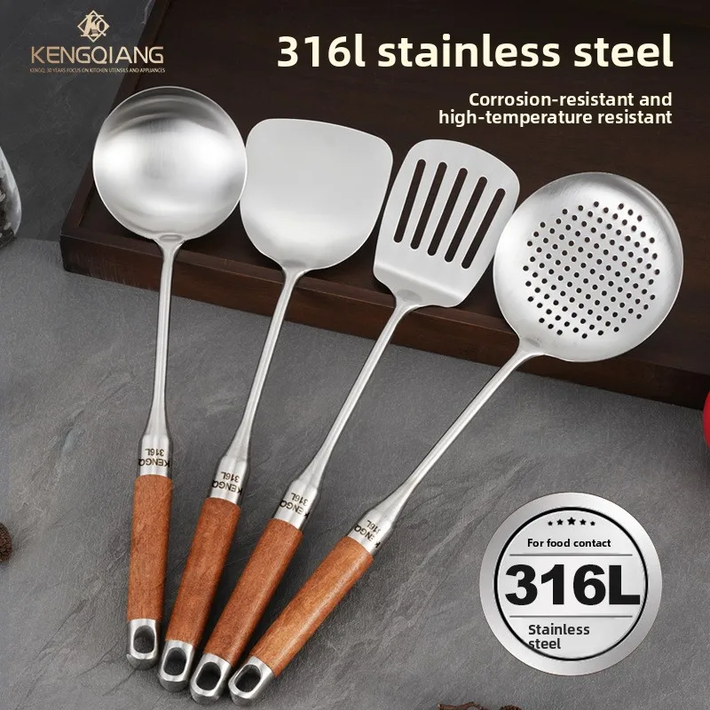 316 stainless steel spatula household food grade thickened cooking spatula  spoon colander frying spatula full set kitchen set