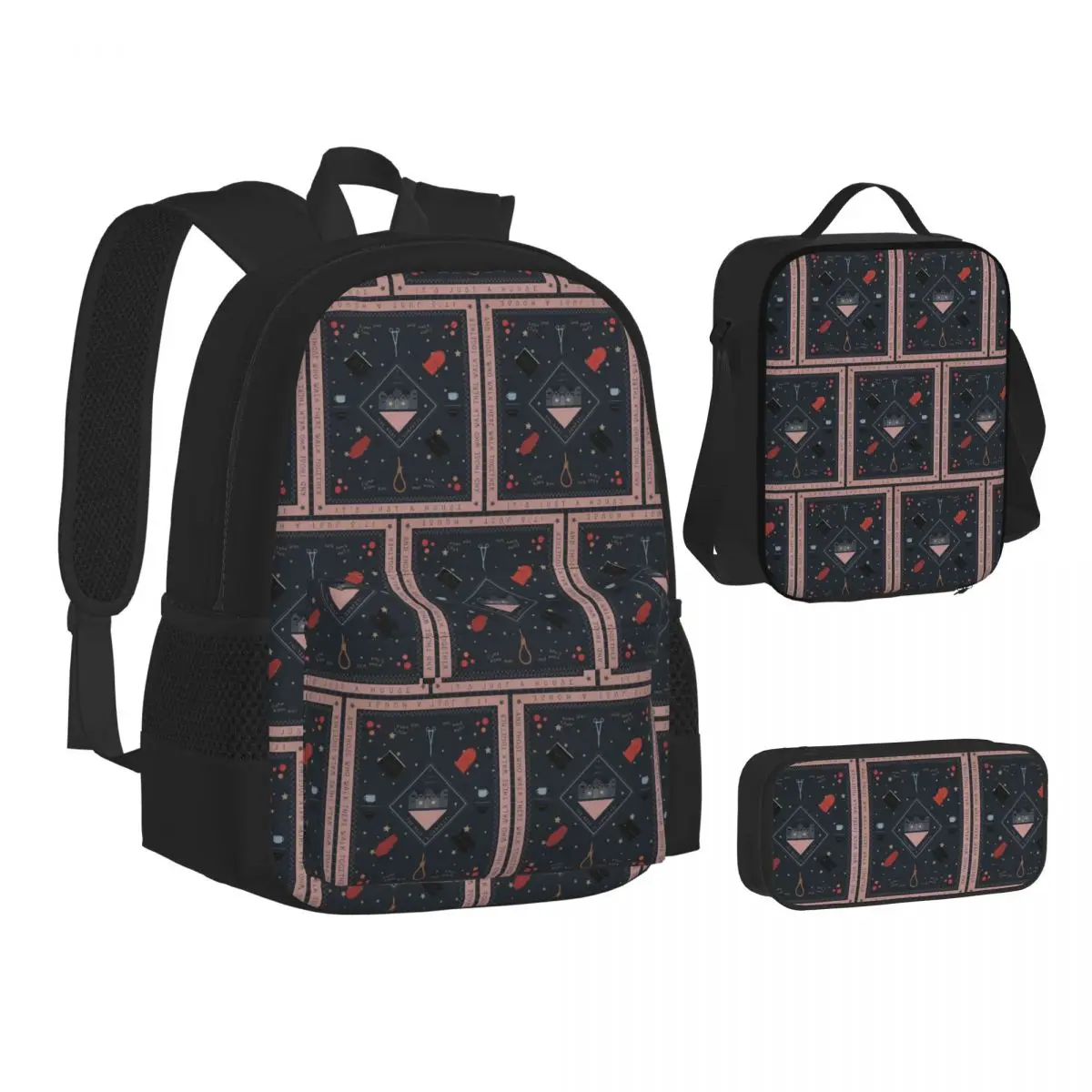 

The Haunting Of Hill House Backpacks Boys Girls Bookbag School Bags Kids Rucksack Lunch Bag Pen Bag Three-Piece Set