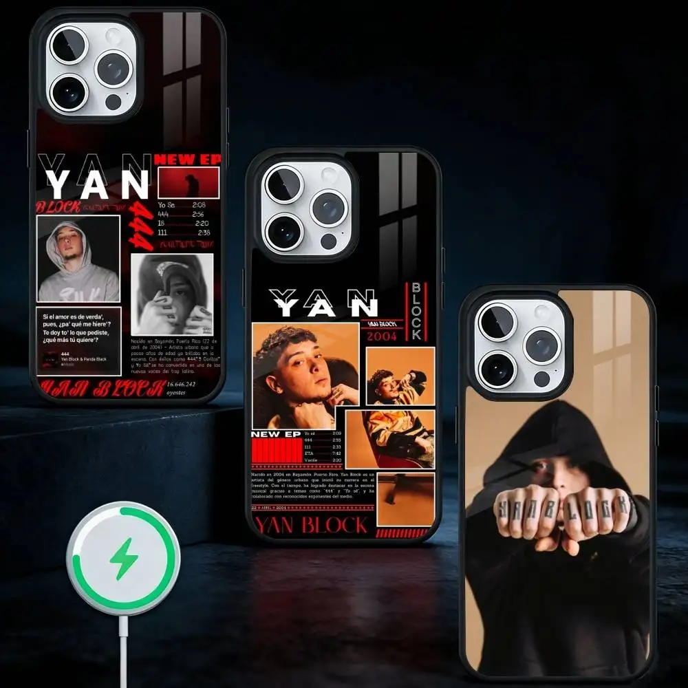 

Yan Block 111 444 Rapper Phone Case For iPhone17,16,15,14,13 Plus,Pro Max Magnetic For Magsafe Wireless Charging
