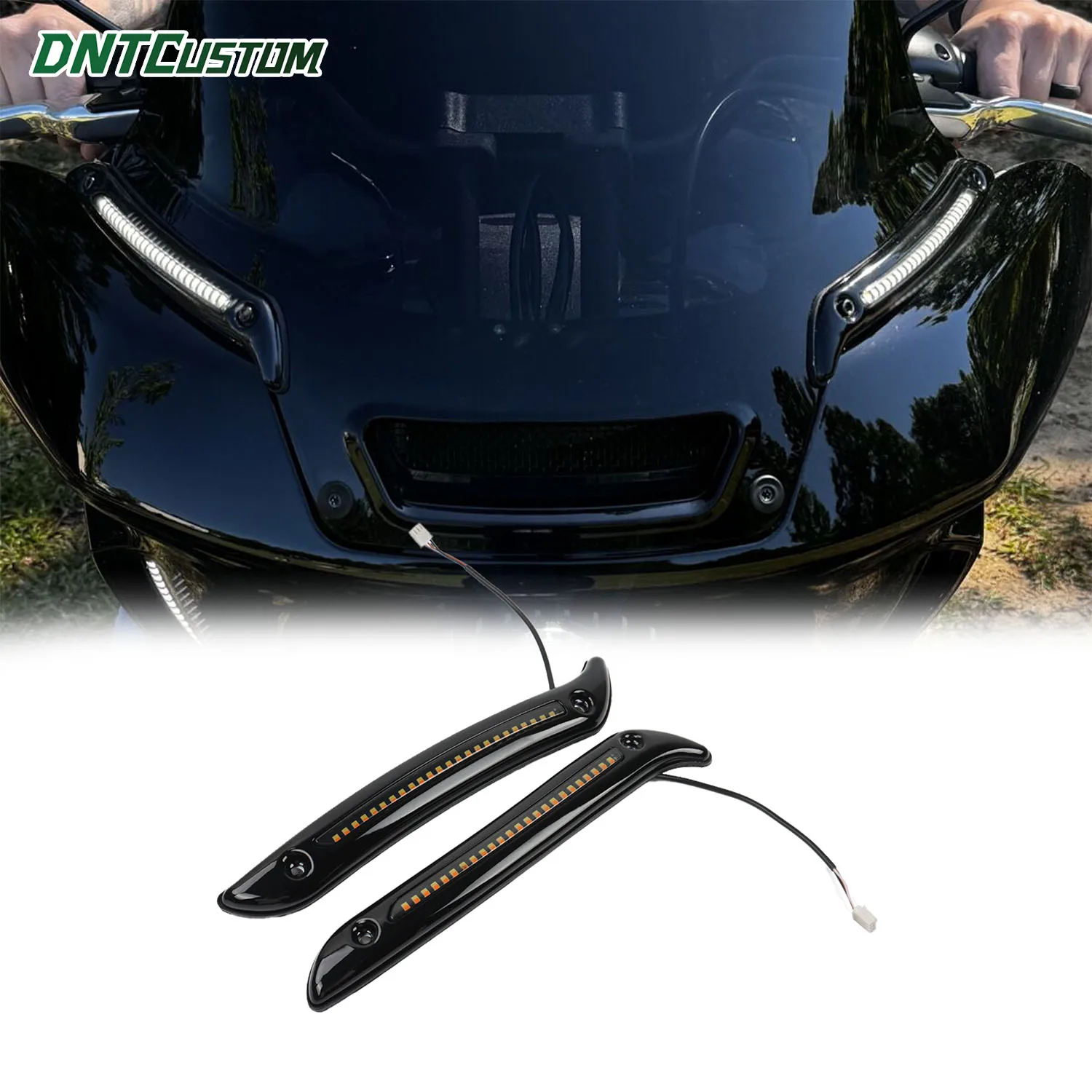 DNTCUSTOM Performance Windshield Trim Light Running Turn Signal Lamp Moto Accessories for Harley Low Rider ST 2022‑2024