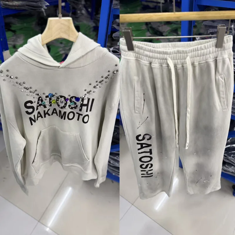 26ss Real Photo Vintage Satoshi Zip Up Hoodies High Quality Men Women Casual Pullover Sweatshirts Clothing