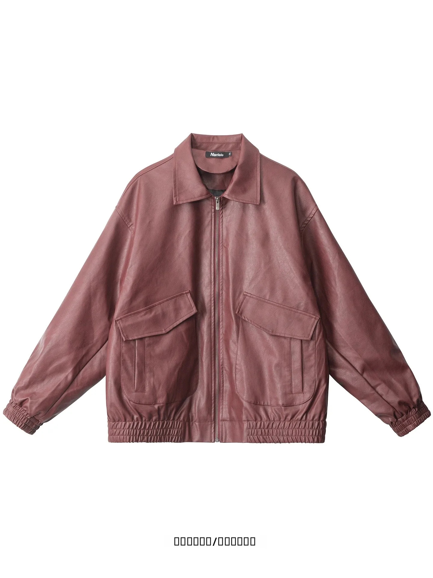 

Модная куртка из искусственной кожи в стиле High Street, свободного кроя, с воротником, на молнии, молодежная, из смесового полиэстера, с длинными рукавами