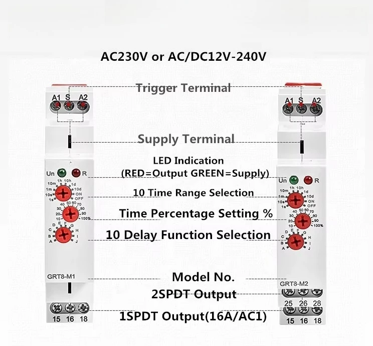 متعددة الوظائف الموقت التتابع وحدات تأخير التتابع الموقت التتابع 24 فولت 220 فولت الوقت الموقت