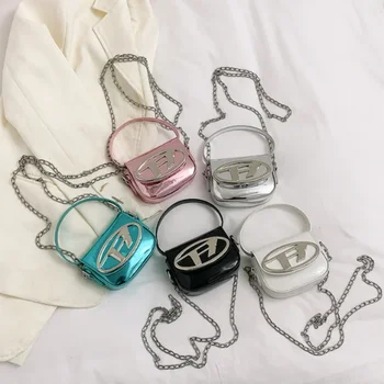 Dames en kinderen nieuwe mode mini heldere brief onderarmtas kettingriem crossbody tas handtas portemonnees en handtassen