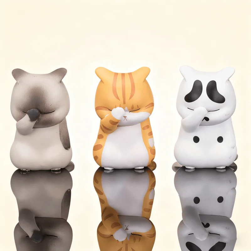 

2 шт., аниме-фигурка, кукла-кошка, милый мультяшный котенок, статуя, декор для рабочего стола для дома, забавная вечеринка, фестиваль, подарок, украшение для торта