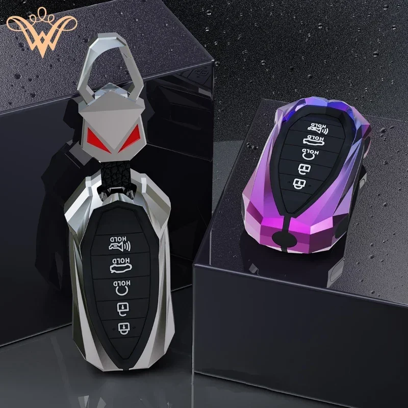 

Zinc Alloy Car Key Fob Case Cover For Hyundai I30 Ix35 KONA Encino Solaris Azera Grandeur Ig Accent Santa Fe Palisade Keychain