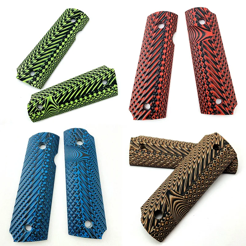 1Pair G10 Material Tactics 1911 Models Grips Handle Patch Anti-Slip Slab Custom DIY Making Pistol Scales Shank Accessories Parts