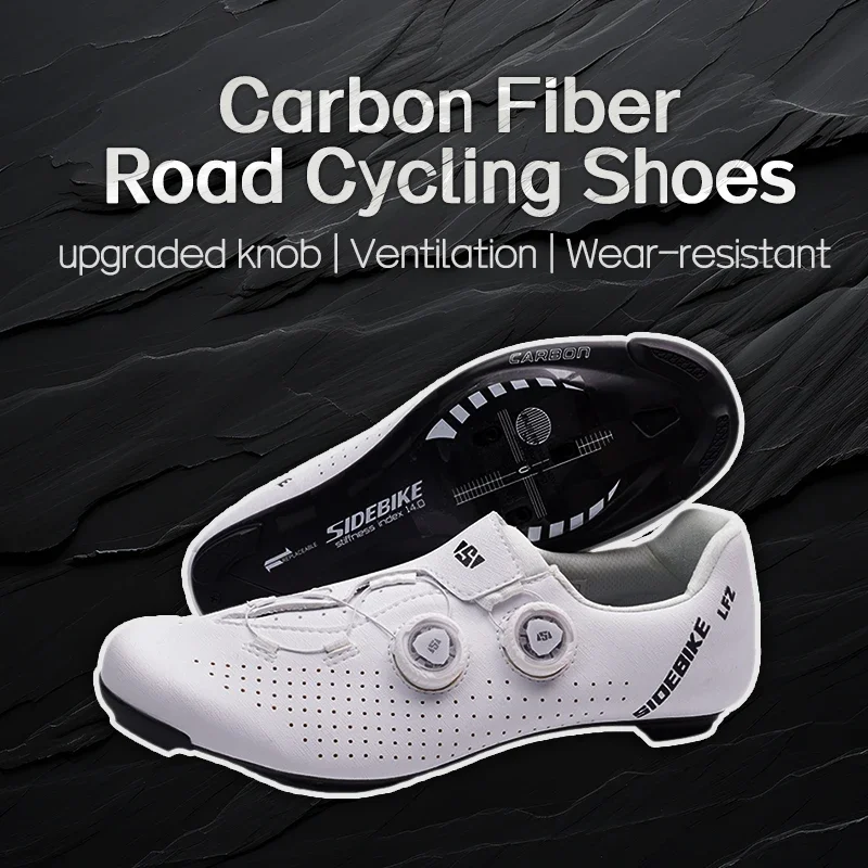 Sidebike Carbon Road Cycling Shoes Man Women Ultralight Wear-resistant Self-locking Cleats Sneakers Non-slip Bicycle Footwear