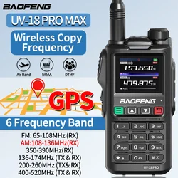 Baofeng-walkie-talkie UV18 PRO MAX, Radio bidireccional de alta potencia, con GPS, UV-18L, frecuencia de copia inalámbrica, seis bandas, largo alcance, tipo C