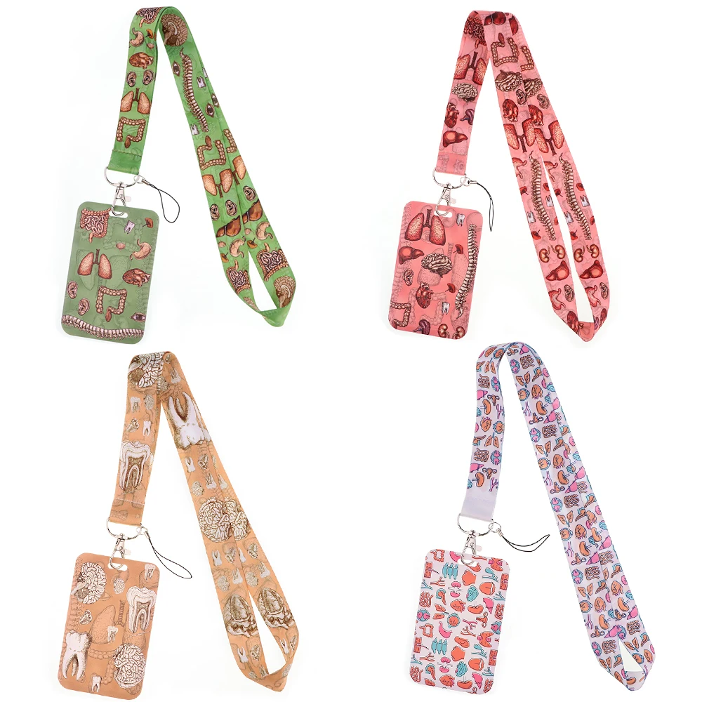 

CB1349 Human Organs Medical Neck Strap for key ID Card Cell Phone Straps Badge Holder DIY Hanging Rope Doctor Nurse Accessories