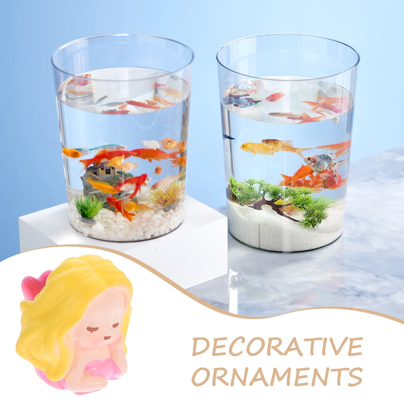 

10Pcs Resin Mermaid Decorations Artistic Sculptures for Aquarium Home Office Garden Small Mermaid Statues Delicate Decor