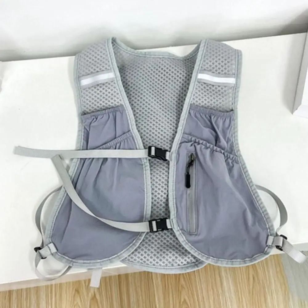 mit reflektierenden Streifen, Laufweste, leicht, atmungsaktiv, Laufwasserflasche, Aufbewahrungsweste mit Handytasche aus Nylon