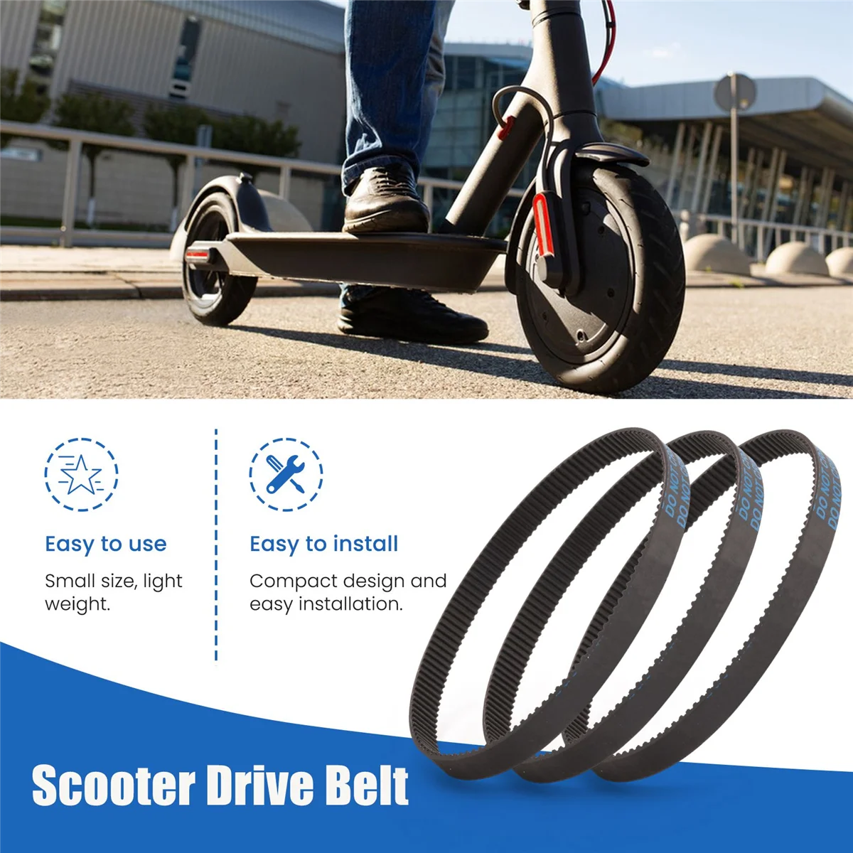 3Pcs 3M-384-12 Drive Belt for Electric Bike E-Bike Scooter MotorcycleJAS