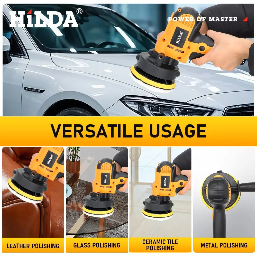 HILDA Electric Car Polisher Car Beauty Waxing Machine  Adjustable Speed Sanding Waxing Tools Automotive Polishing Scratch Repair image 6