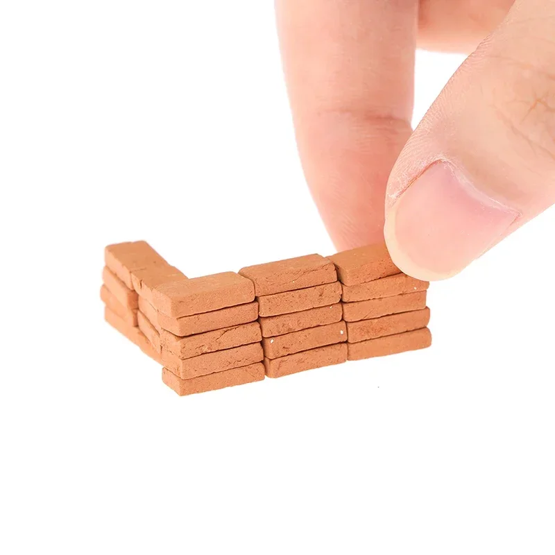 50 Uds Mini modelo de ladrillo DIY casa de muñecas en miniatura accesorio ladrillos de simulación juguetes para niños juego de casa 10*5*2,5mm