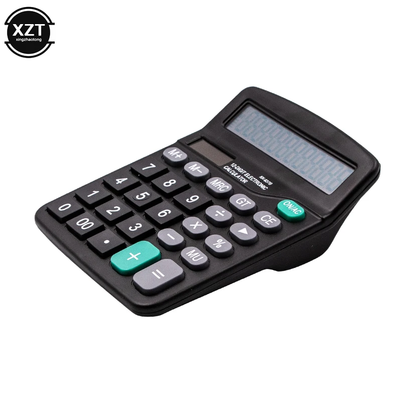 Portable 12 Digit Calculator Solar & Battery 2in1 Powered Calculator for Office Financial Programmer Dual Power Calculators