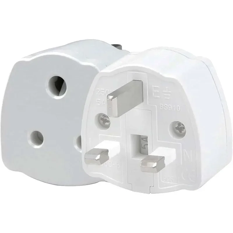 India To UK Adapter, 2PCS India To Uk Plug Adapter For Business Family Travel Outdoor, Plug Adapter 3 Pin With 5A Fuse