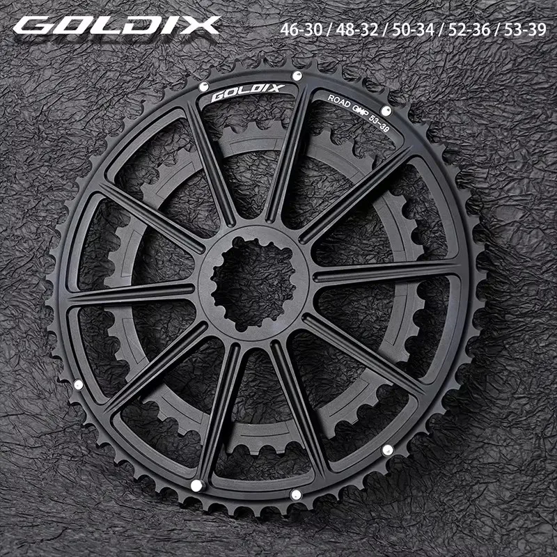 GOLDIX Doppia corona a 22/20 velocità 50-34T 52-36T 53-39T Ruota dentata a montaggio diretto per pedivella per bici da strada a 20/22 velocità