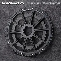 Plato doble GOLDIX de 22/20 velocidades 50-34T 52-36T 53-39T rueda dentada de montaje directo para manivela de bicicleta de carretera de 20/22 velocidades