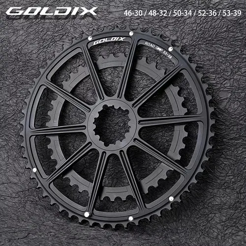 Plato doble GOLDIX de 22/20 velocidades 50-34T 52-36T 53-39T rueda dentada de montaje directo para manivela de bicicleta de carretera de 20/22 velocidades