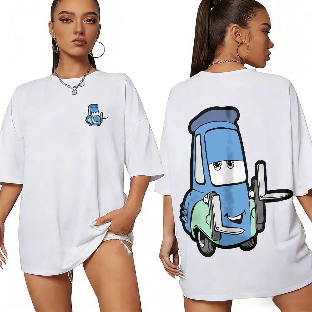 

Disney's Summer Car Show Features Guido's Blue Forklift Truck, 100% Cotton Printed T-shirts for Men and Women's Casual Tops