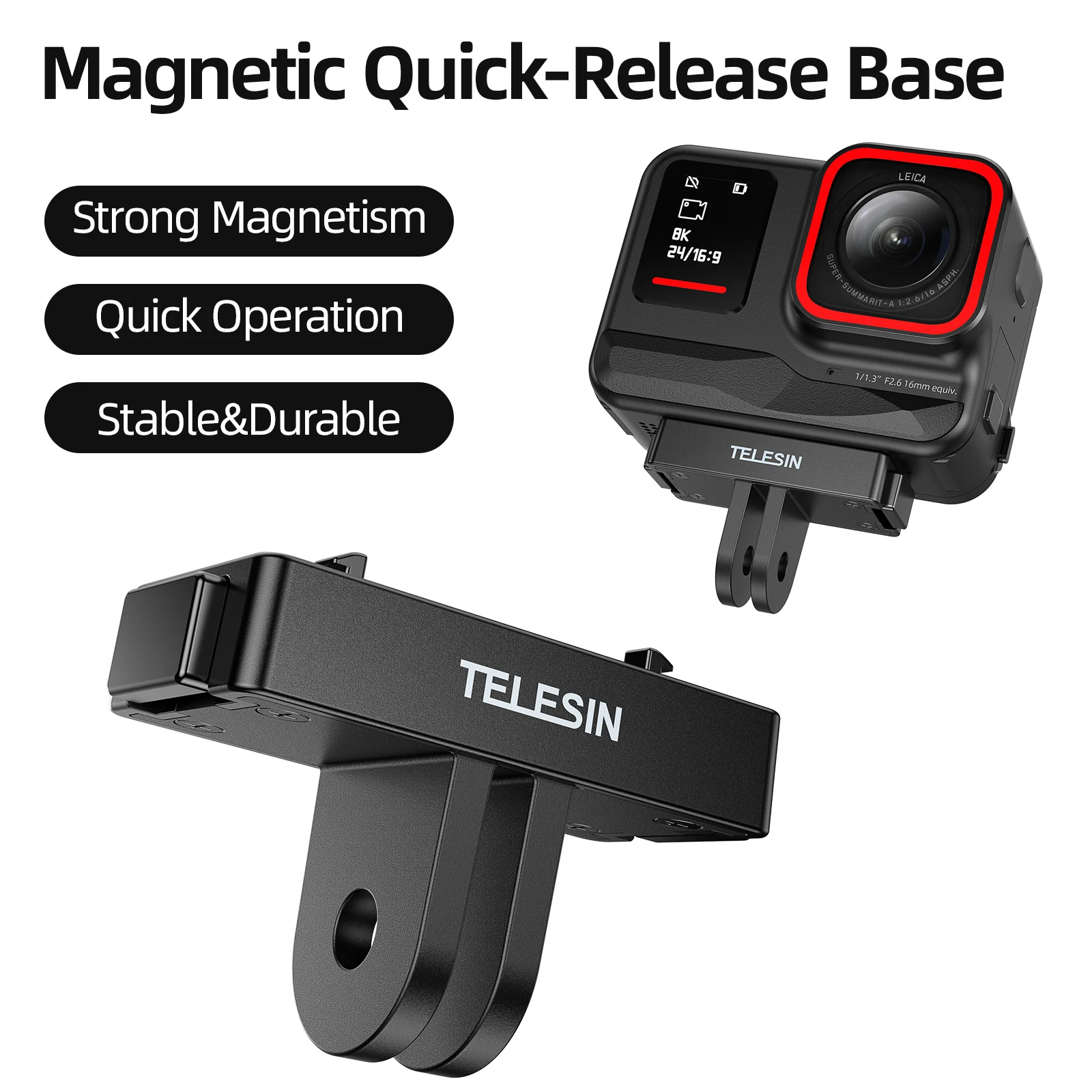 TELESIN Magnetic Two Claw Adapter Action Camera Accessories For Insta 360 Ace Ace pro Adapter