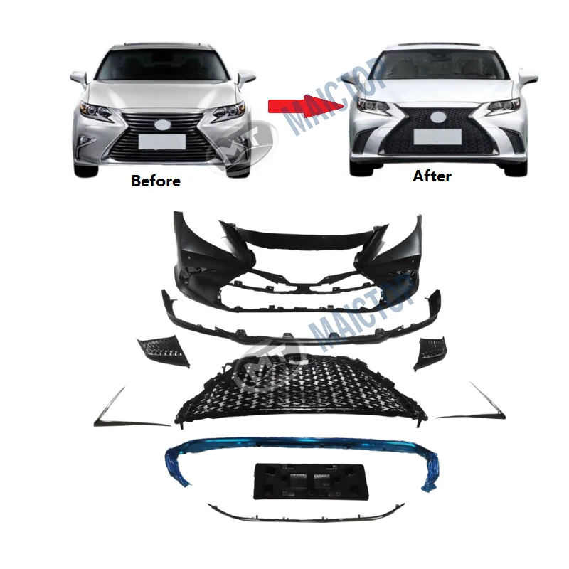 Maictop Car Accessories Facelift Front Bumper for ES ES350 ES300h ES250 2013-2017 Bodykit Upgrade 2018 F-sport