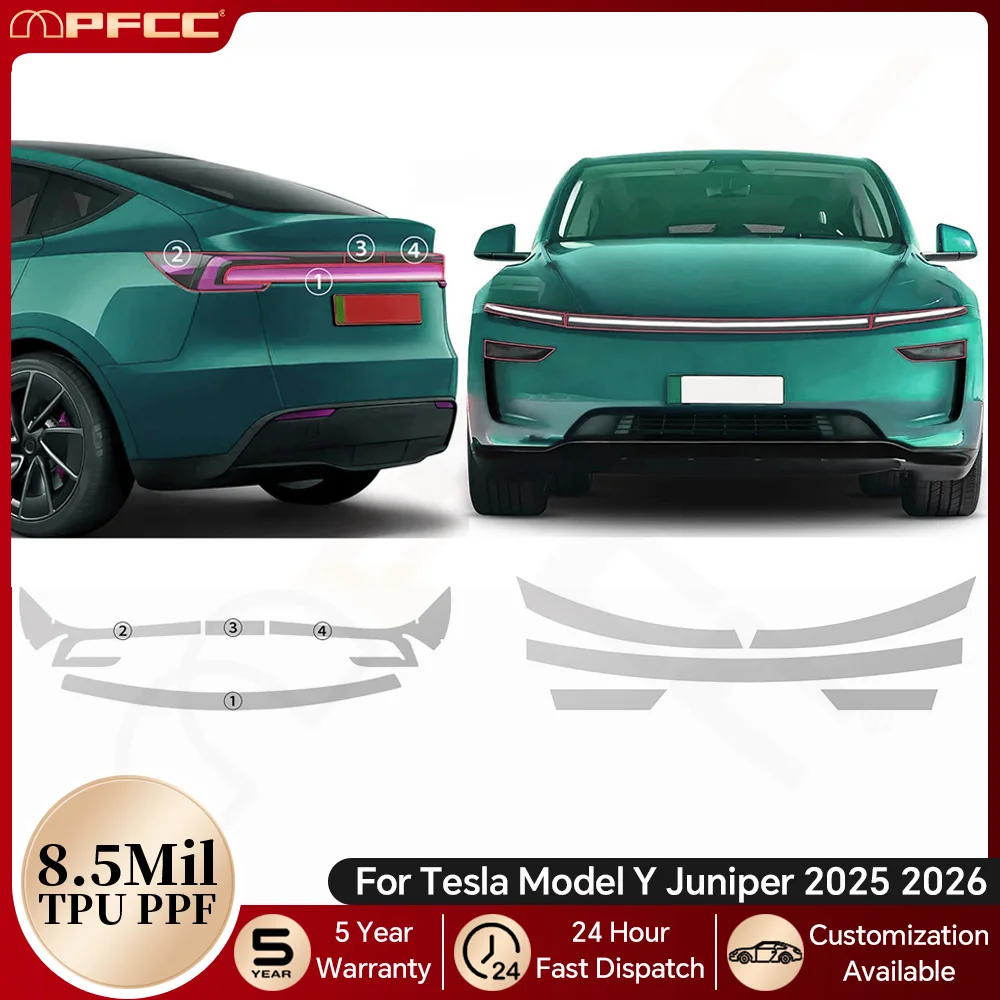 

Для Tesla Model Y Juniper Model Y 2025 2026 Автомобильная фара Задний фонарь B Столб ТПУ Защитная пленка для краски PPF Бюстгальтер Комплект против царапин