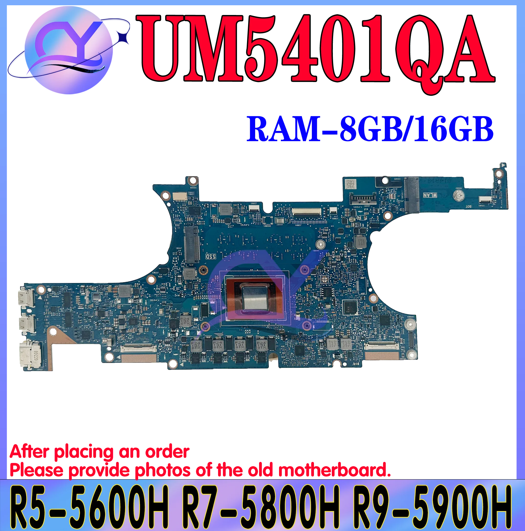 

KEFU UM5401 Mainboard For ASUS UM5401QA UN5401QA BM5401QA RM5401QA RN5401QA Laptop Motherboard R5-5600H R7-5800H R9-5900H