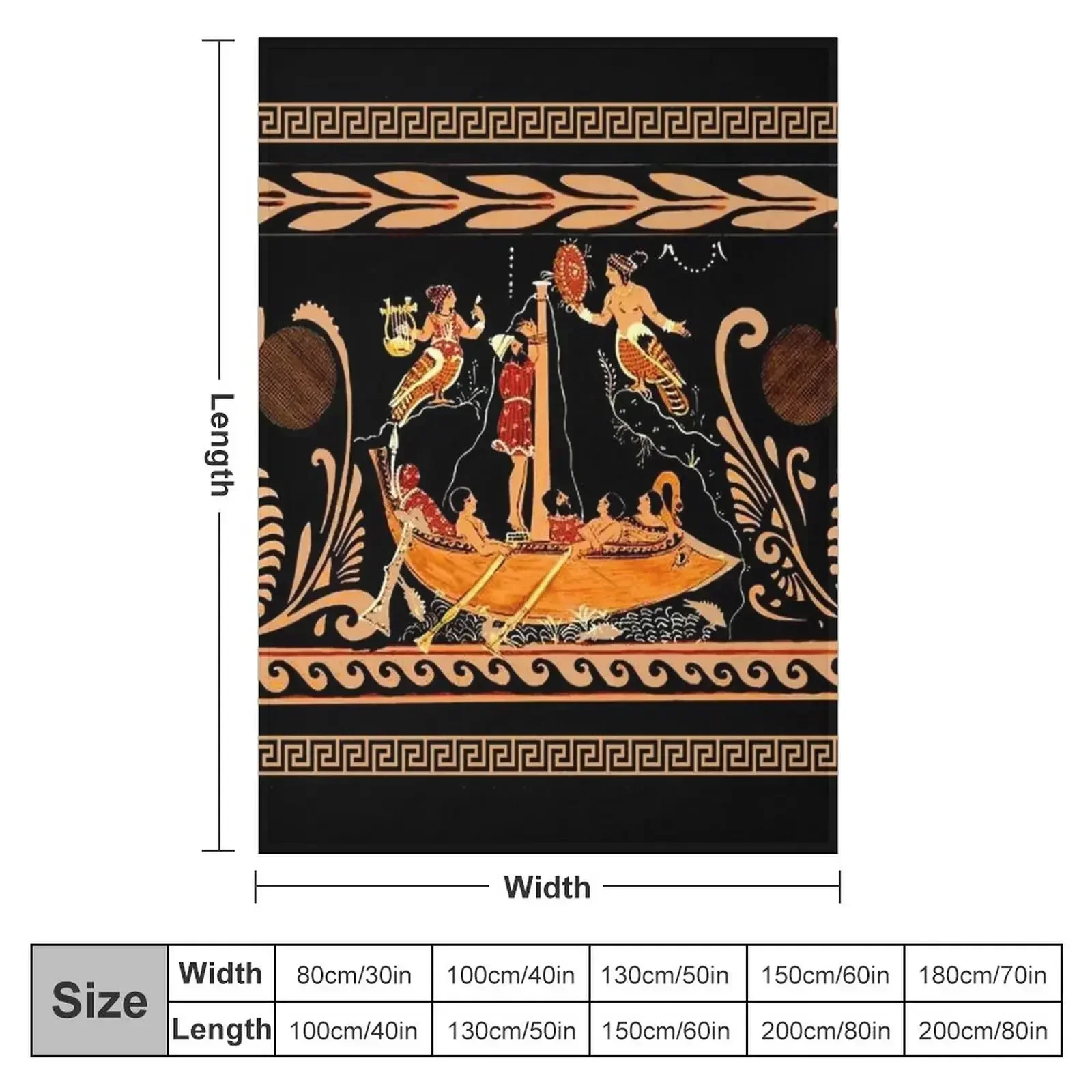 New GREECE : Vintage Ulysses and The Sirens Print Throw Blanket For Baby Custom Winter beds wednesday Soft Blankets