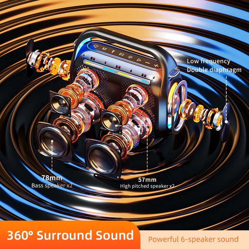 Altoparlante Blue Tooth SANSUI D99 Altoparlante portatile wireless Blue Tooth 5.0 Bassi potenti e luci colorate