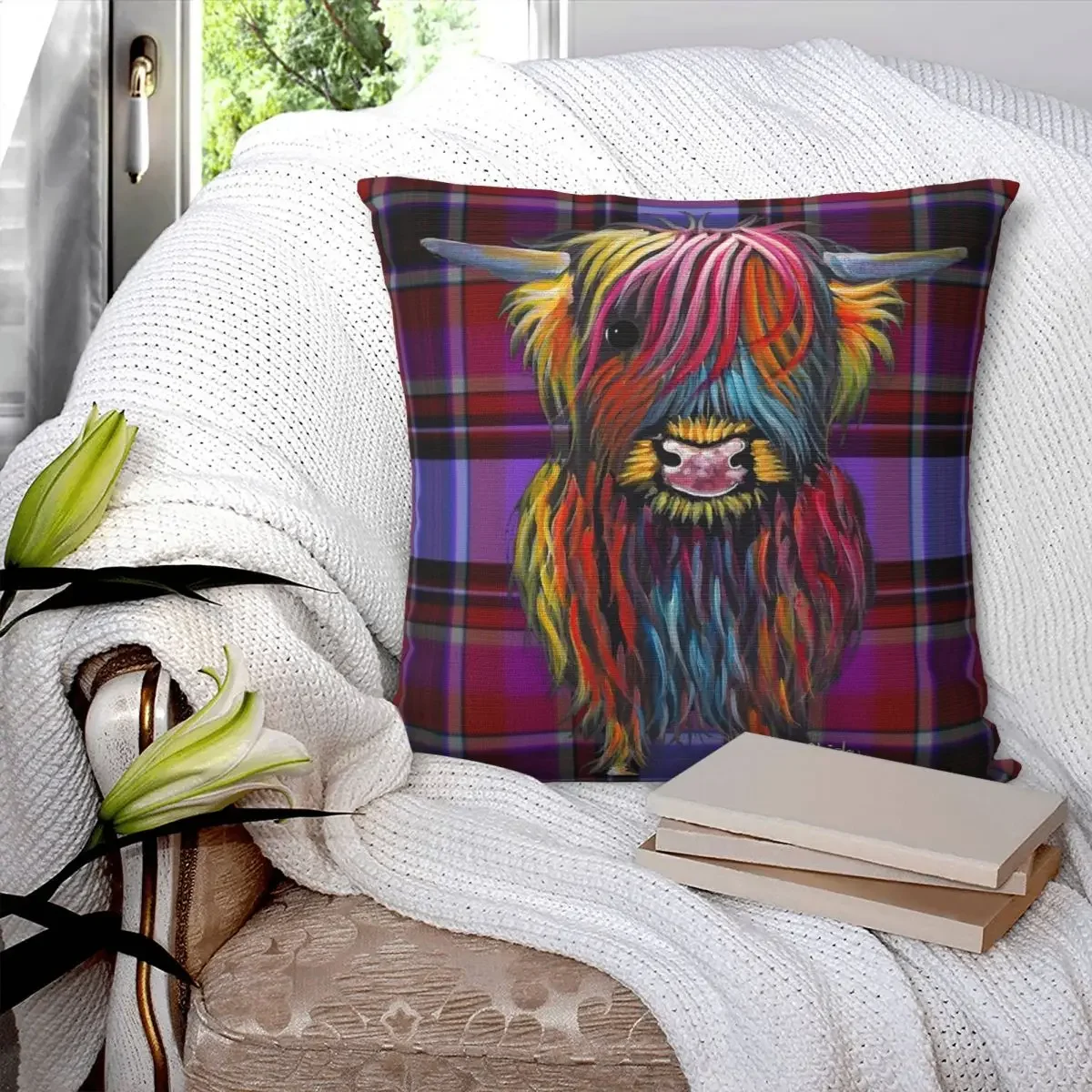 Shirley Mcarthur'S Scottish Highland Cattle Pillowcase Pillows Cover Cushion Comfort Throw Pillow Sofa Decorative Cushions Used