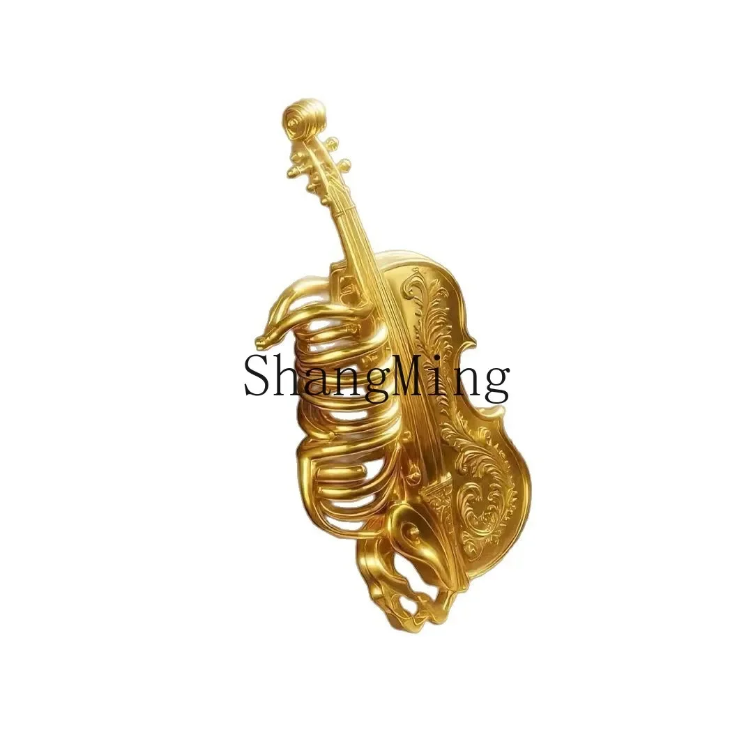 CLL gold violin and sternum, high-end brooch, retro pin, temperament, versatile, personality, punk style high-end - view 2