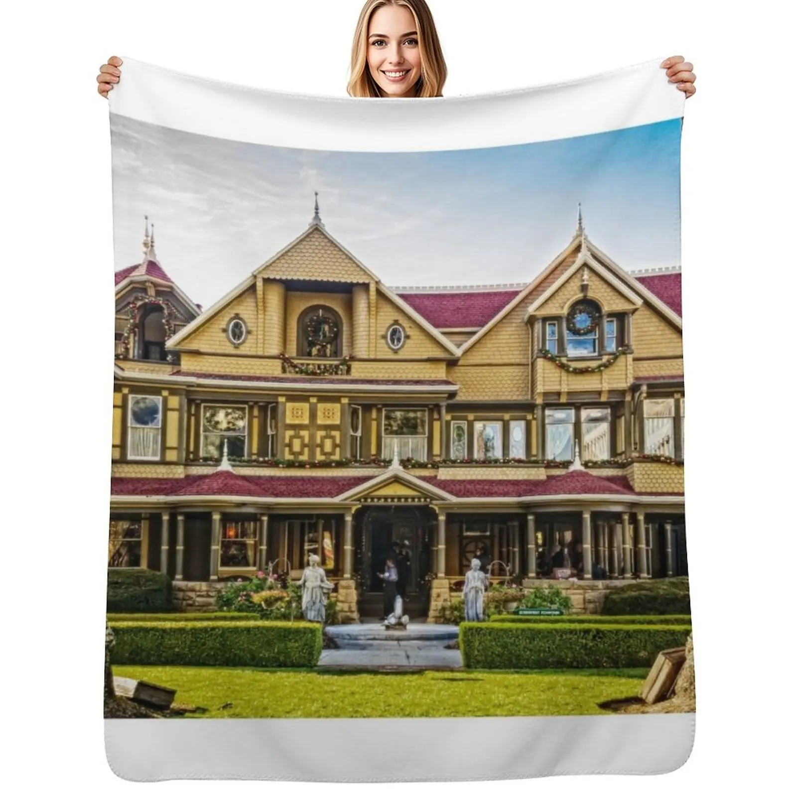 

Winchester Mystery House Throw Blanket Summer Cool Breathable Blanket for Sleeping