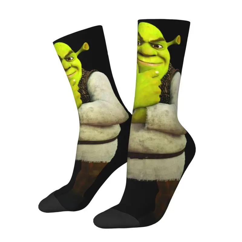 Monster Shrek Dress Socks Men Women Warm Fashion Novelty Animated Film Crew Socks