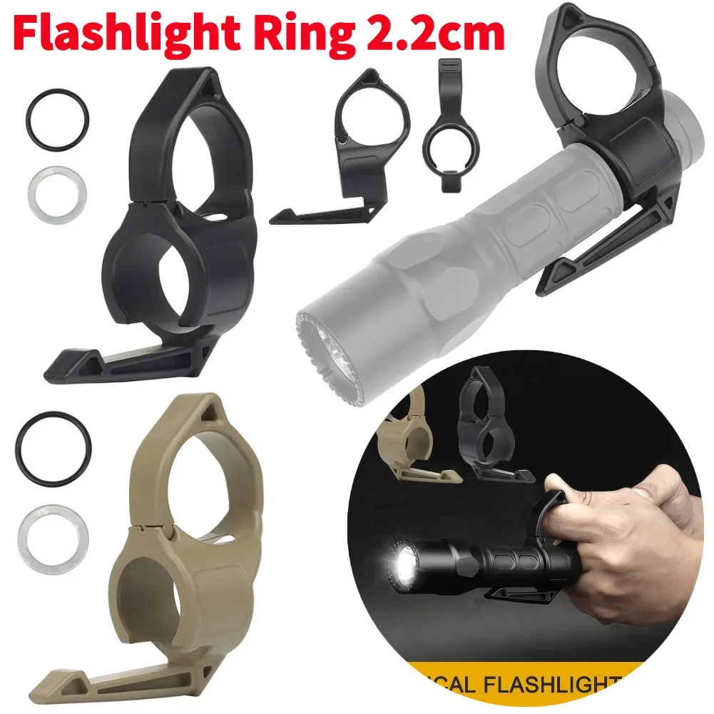Flashlight Holder Anti-slip Finger Ring Flashlight Adapter Compatible Pocket Clip Accessories Outdoor Portable Equipment