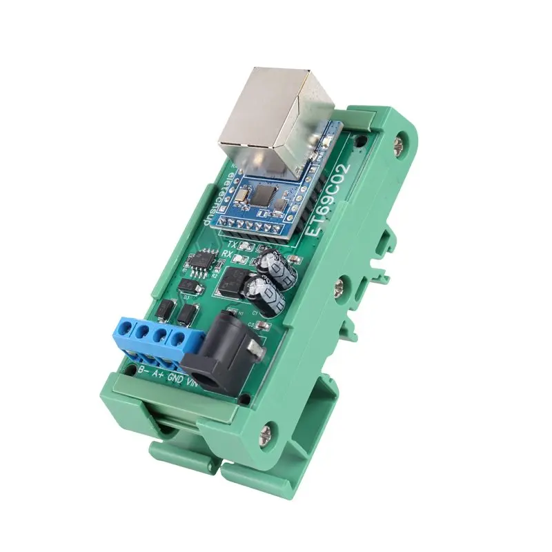 DT21 ET69C02 Ethernet to RS485 Converter Module, RJ45 to RS485 Bus, Modbus RTU Master Slave TCP Client, for Industrial Network,