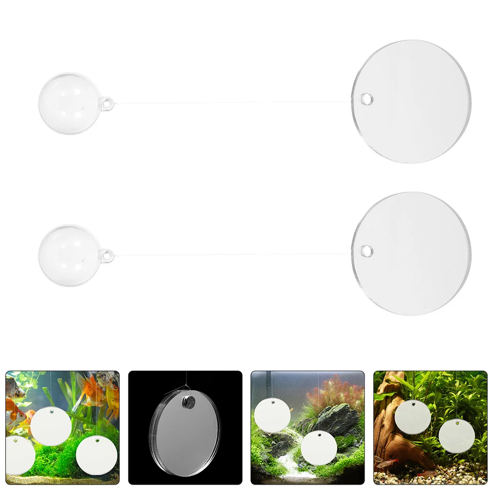 

3 Pcs Fish Tank Mirror Decor Betta Other Aquarium Supplies Training with Floating Ball Toys for Acrylic