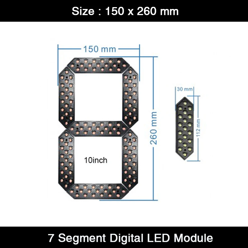 4Pcs/Lot 10 inch Waterproof Number LED 7 Segment Digits Module